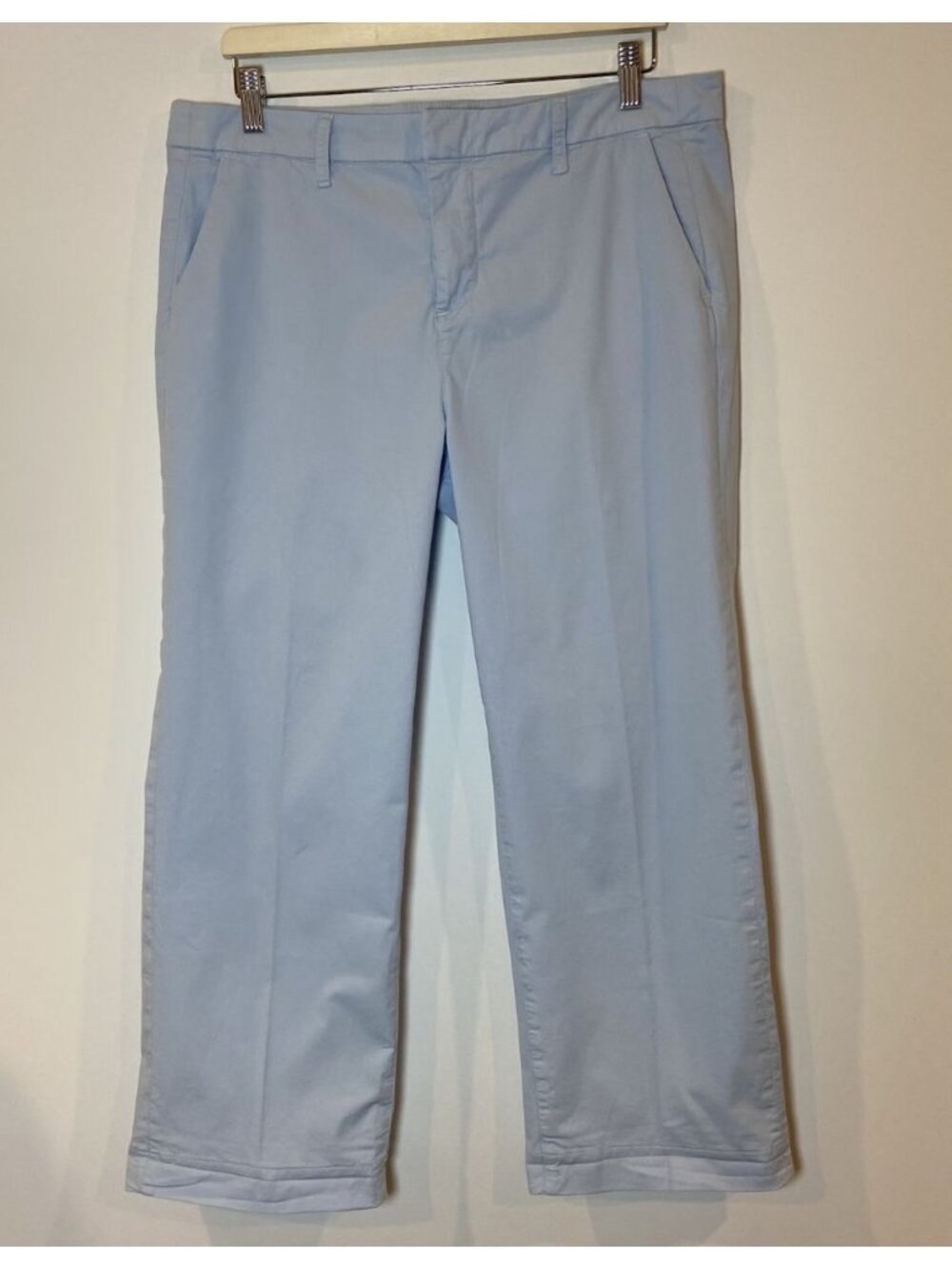 Frank & Eileen Westport Chino Wide Leg Pants Preppy Light Blue Size 12